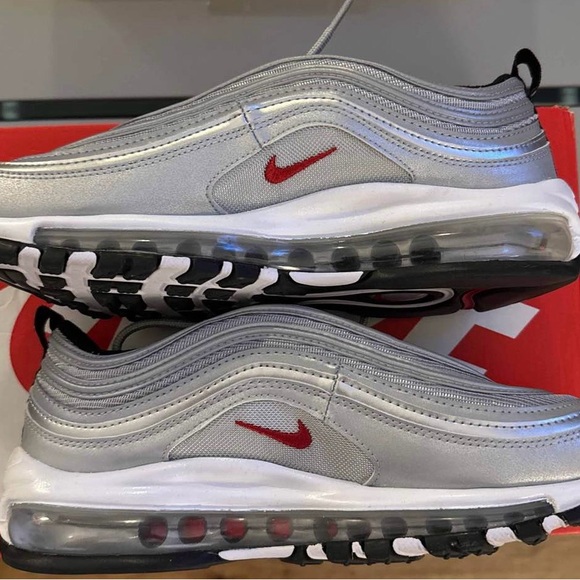 Nike Air Max 97 OG QS Metallic Silver/Varsity Red - Picture 2 of 4